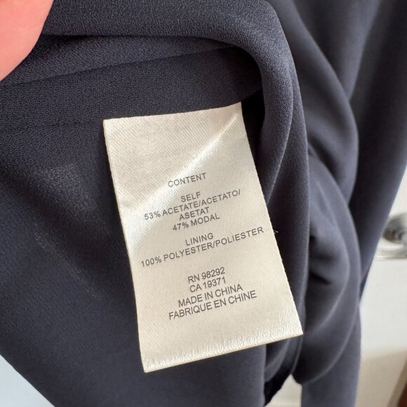 NWT! Tibi Featherweight Eco Crepe Dress in Midnight Navy, size 8. - Picture 11 of 15